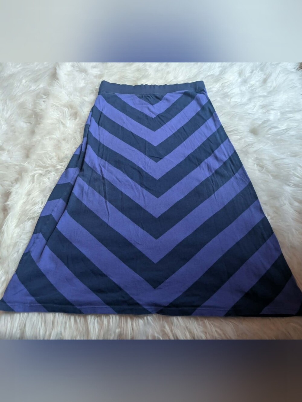 2012 Old Navy Chevron Striped Maxi Skirt Blue Purple Knit Size M